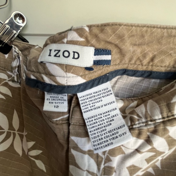 IZOD tropical khaki wide leg capri pants size 12 - Picture 2 of 3